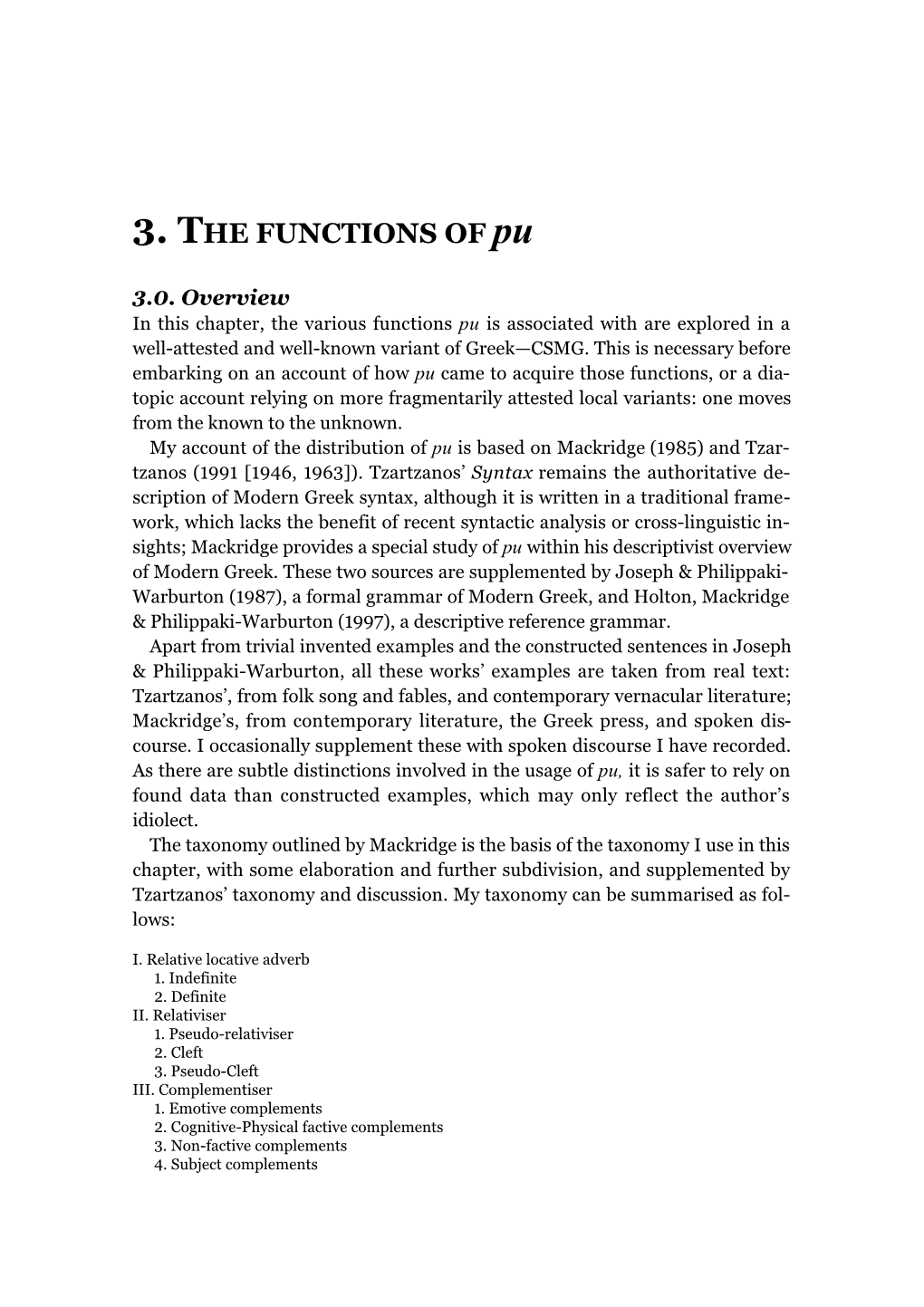 3. the FUNCTIONS of Ot