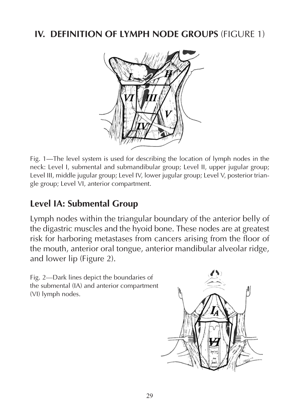 IV. DEFINITION of LYMPH NODE GROUPS (FIGURE 1) Level IA