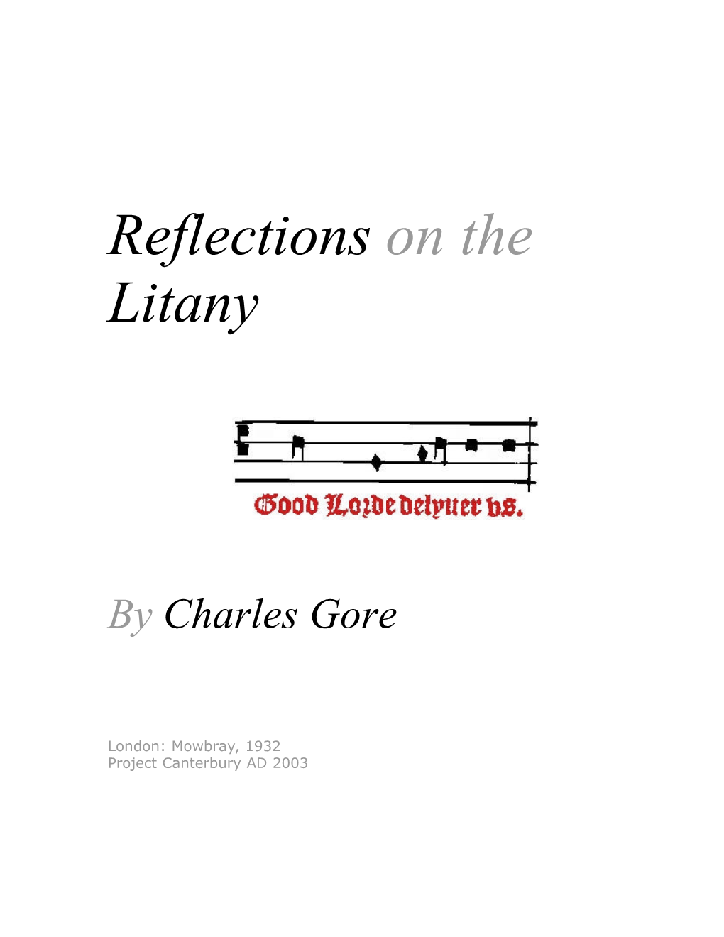 Reflections on the Litany