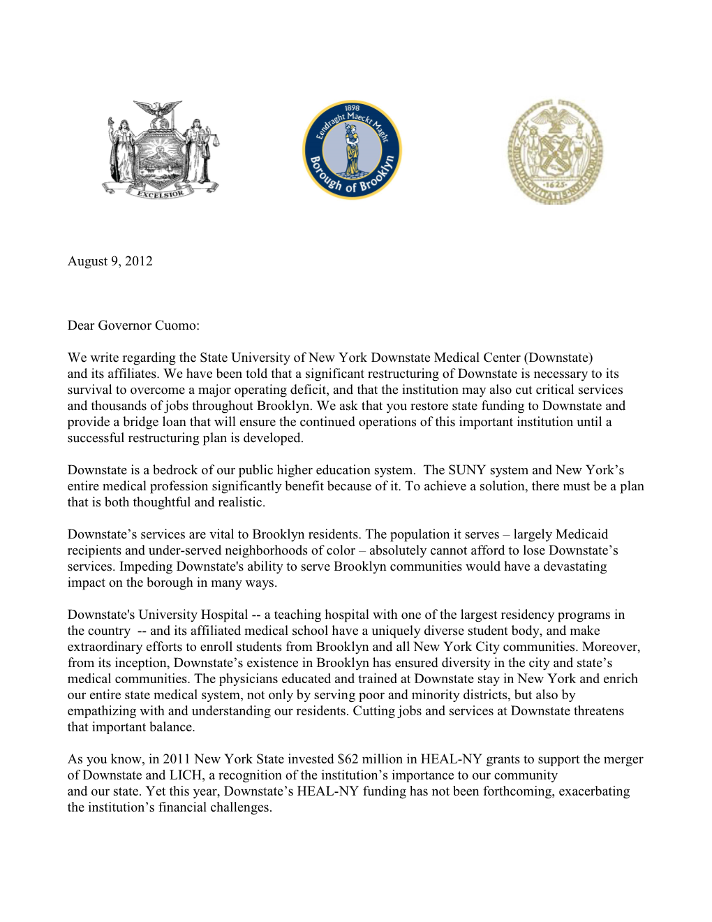 Downstate Markowitz Letter A1