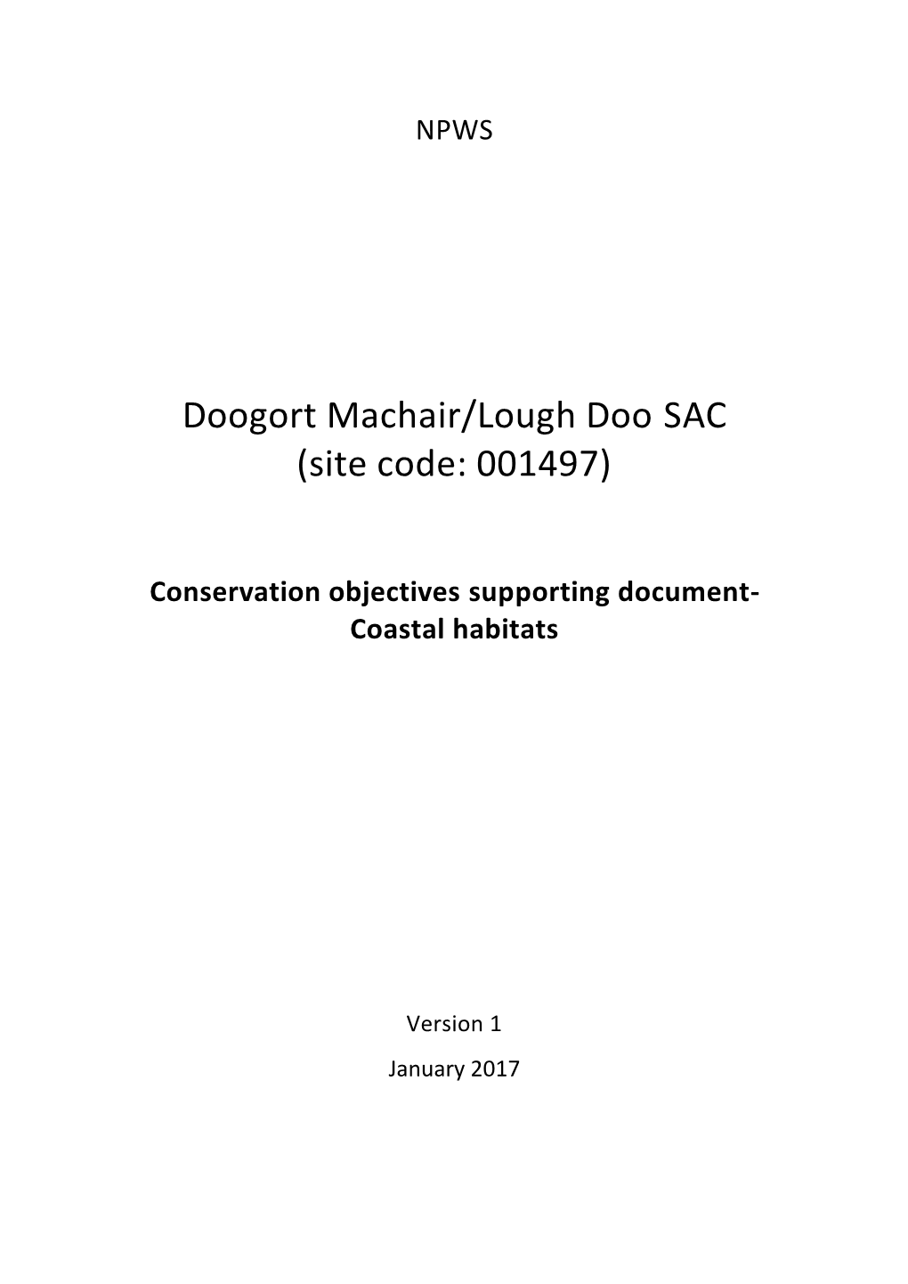 Doogort Machair/Lough Doo SAC (Site Code: 001497)