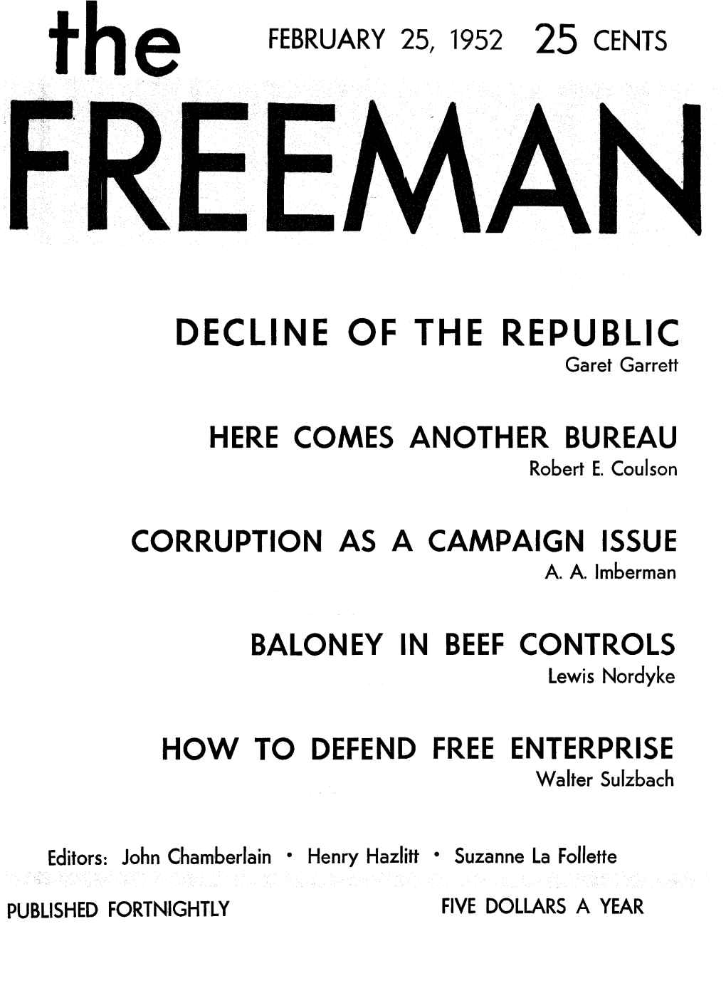 The Freeman February 1952