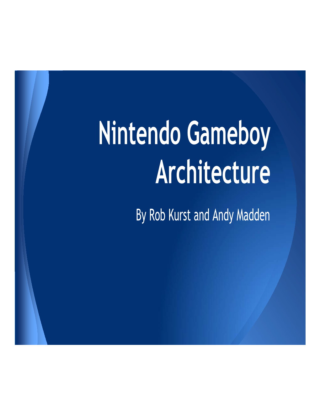 Nintendo Gameboy Architecture