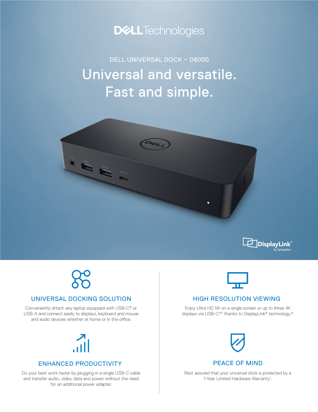 Dell Universal Dock D6000 Spec Sheet