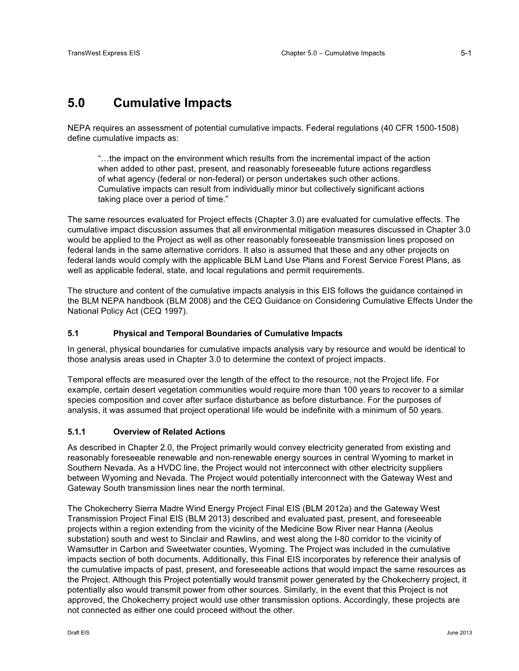 Transwest Express Transmission Project Draft Environmental Impact Statement