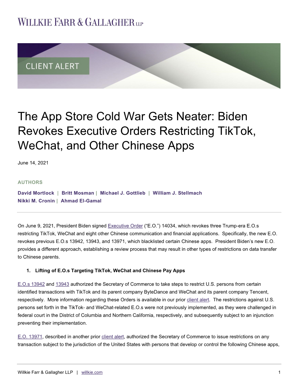 The App Store Cold War Gets Neater: Biden Revokes Executive Orders Restricting Tiktok, Wechat, and Other Chinese Apps