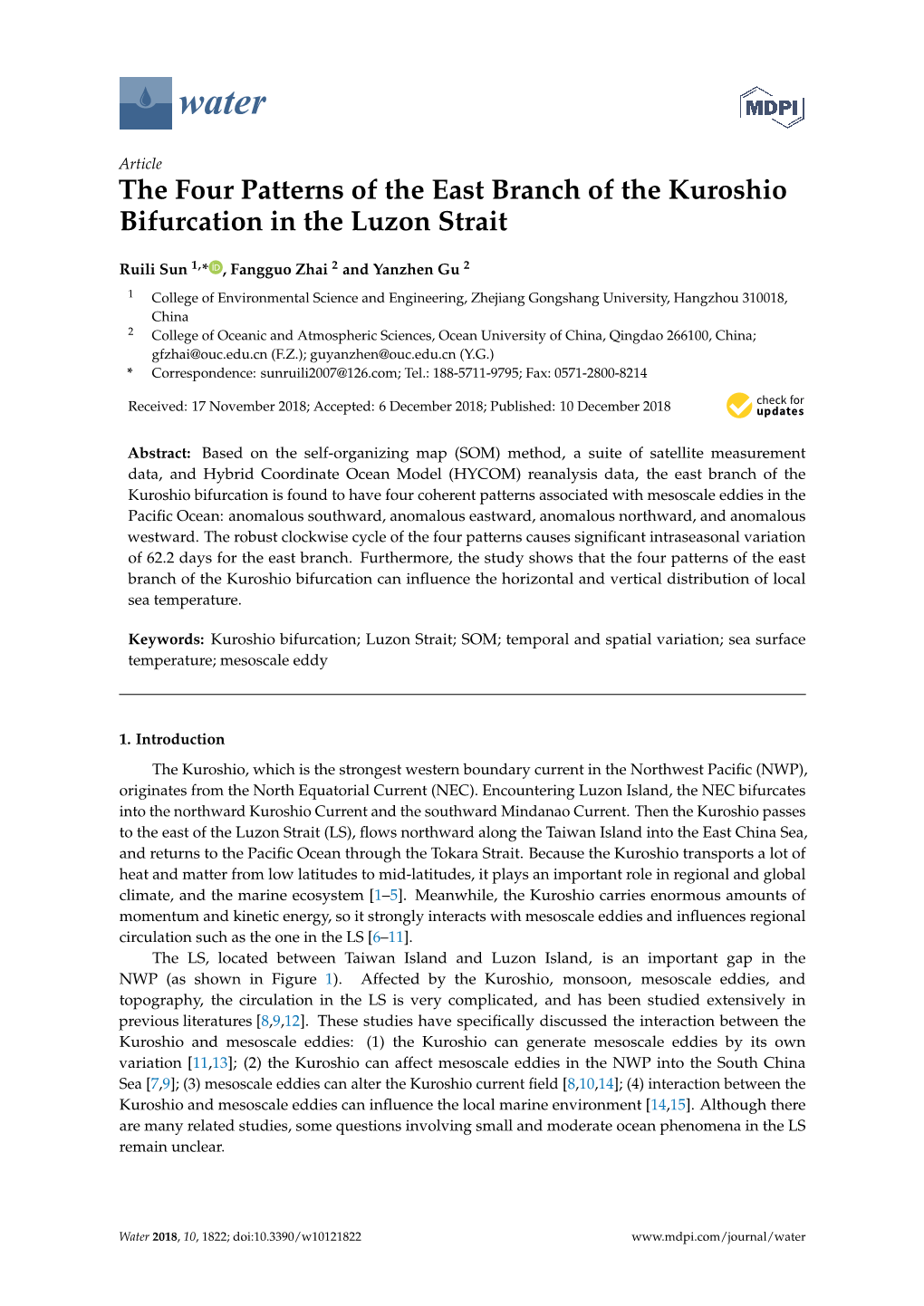 The Four Patterns of the East Branch of the Kuroshio Bifurcation in the Luzon Strait