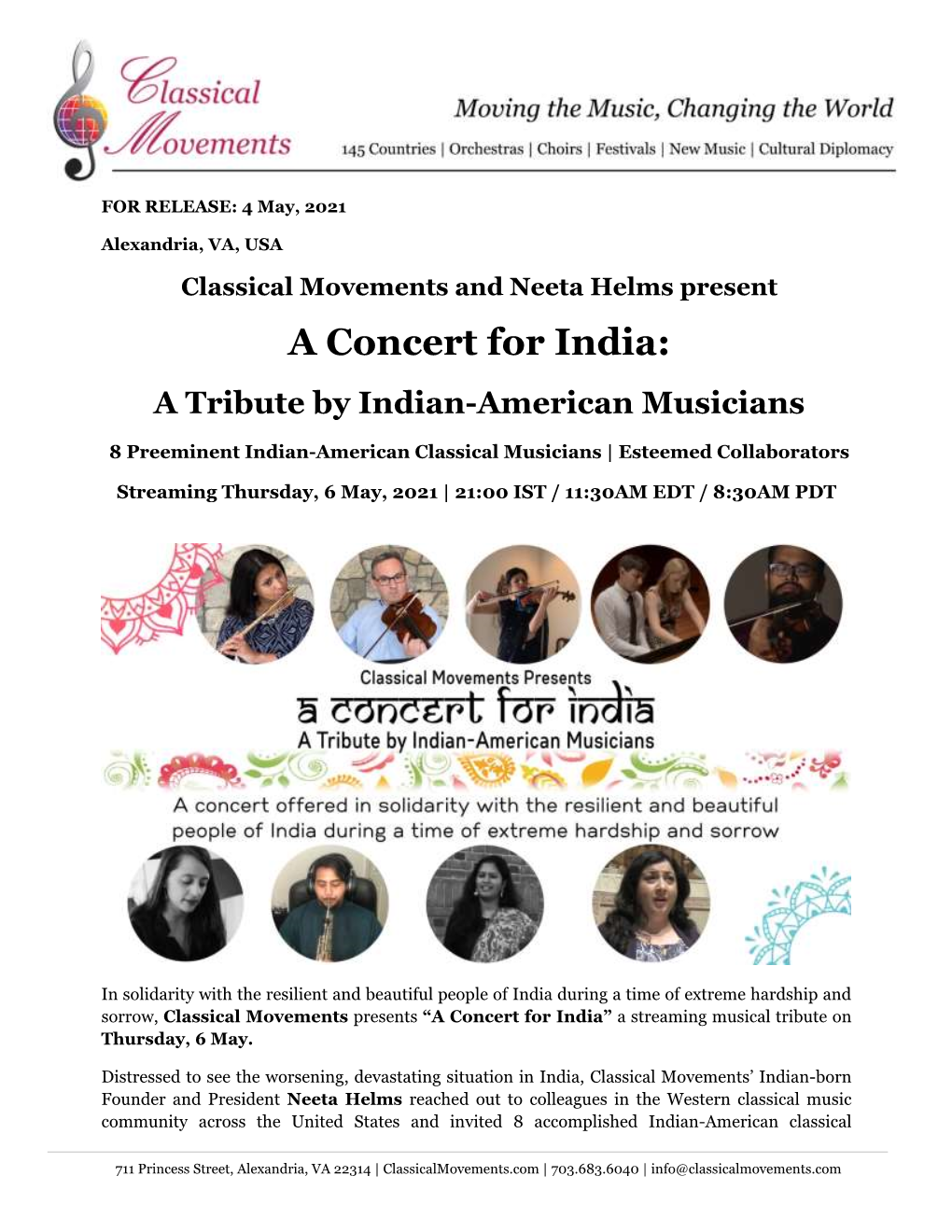 A Concert for India: a Tribute by Indian-American Musicians