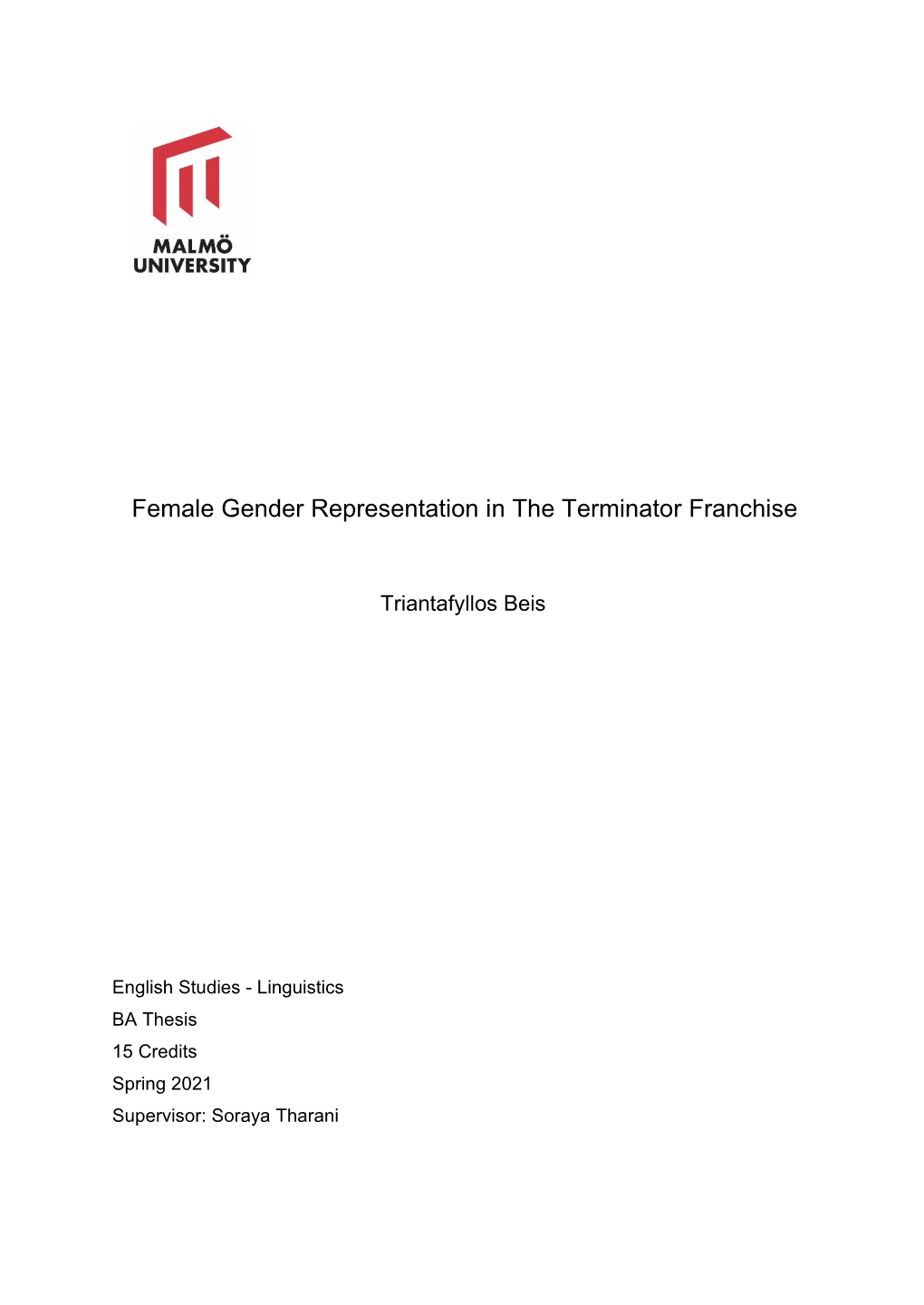 Female Gender Representation in the Terminator Franchise