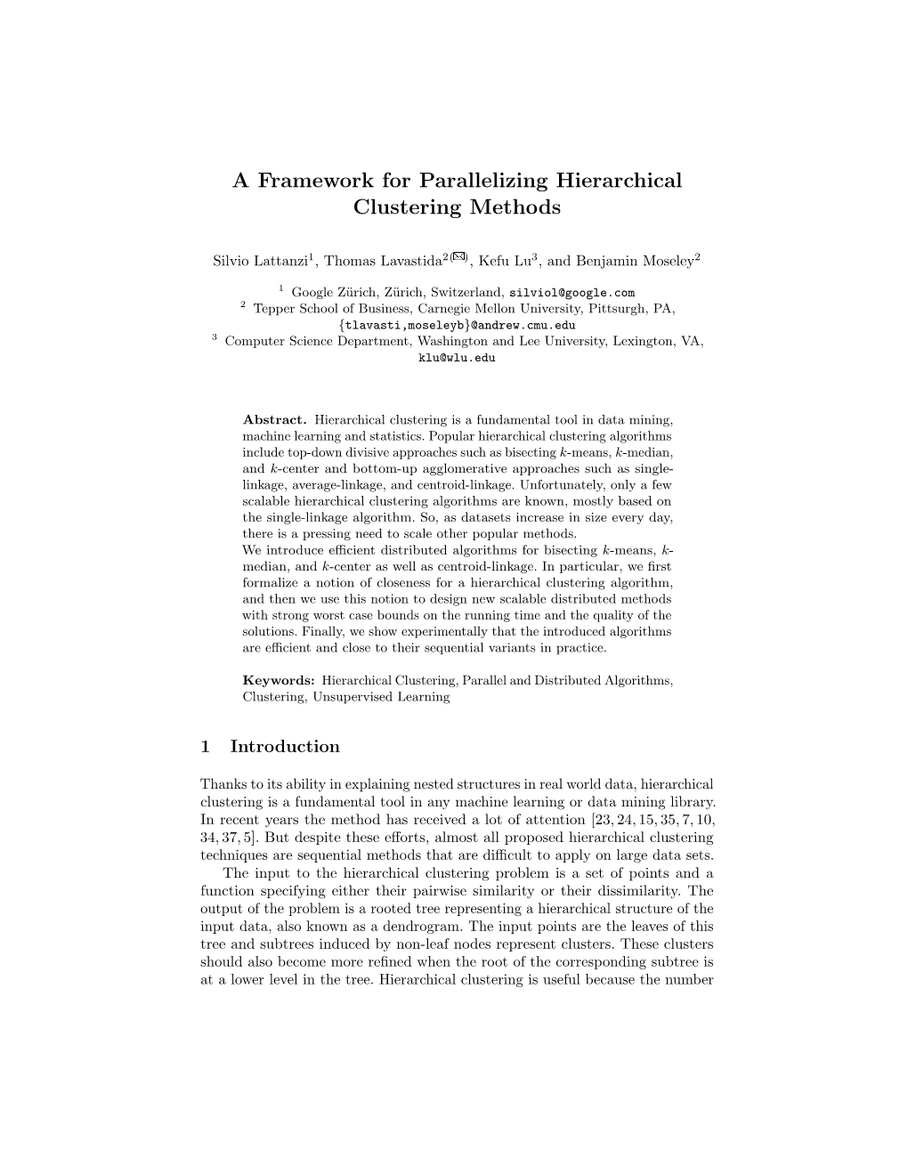 A Framework for Parallelizing Hierarchical Clustering Methods