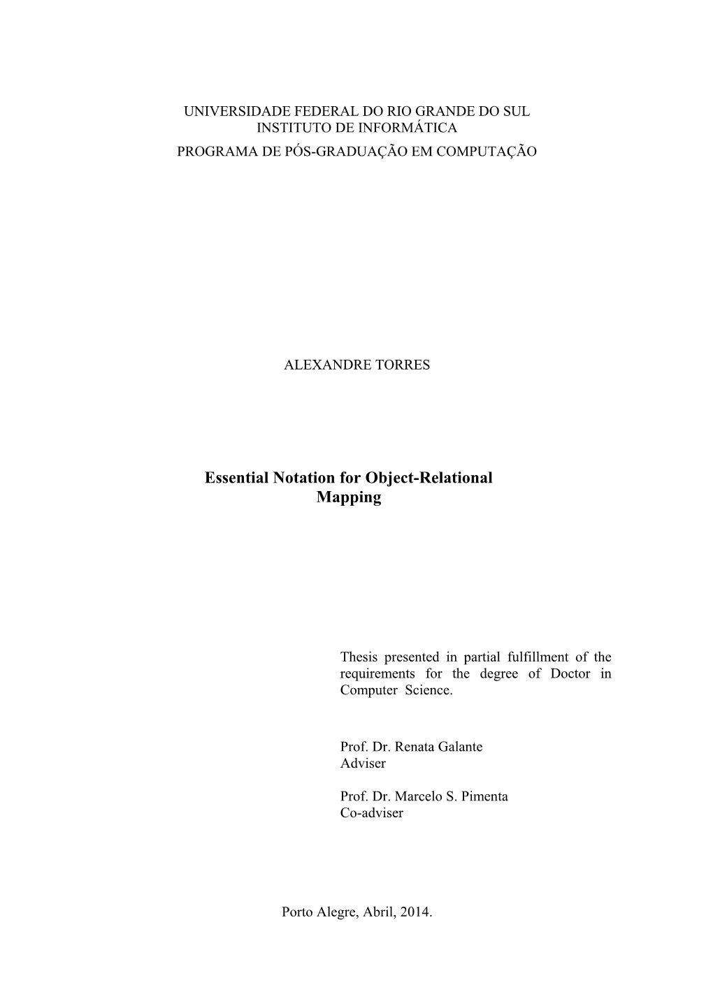 Essential Notation for Object-Relational Mapping