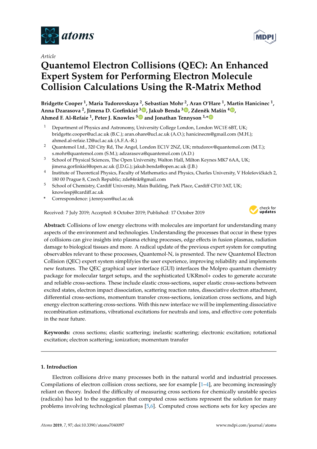 Quantemol Electron Collisions (QEC): an Enhanced Expert System for Performing Electron Molecule Collision Calculations Using the R-Matrix Method