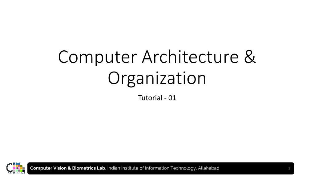 Computer Architecture & Organization