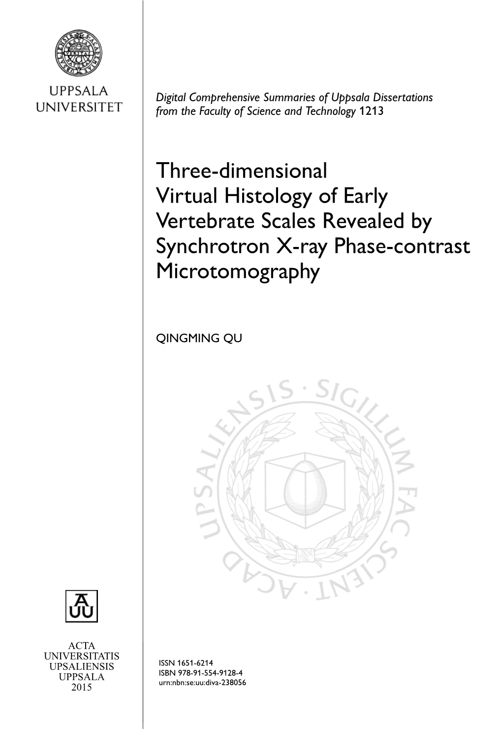 Three-Dimensional Virtual Histology of Early Vertebrate Scales Revealed by Synchrotron X-Ray Phase-Contrast Microtomography