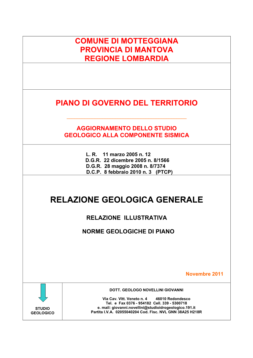 Relazione Geologica Generale