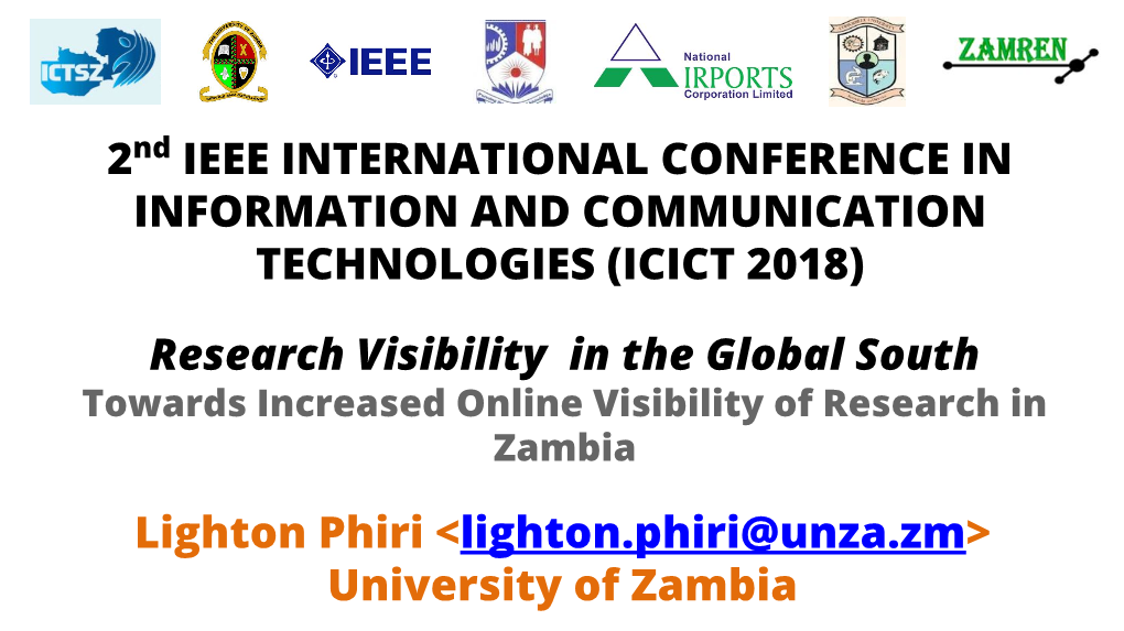 Towards Increased Online Visibility of Research in Zambia