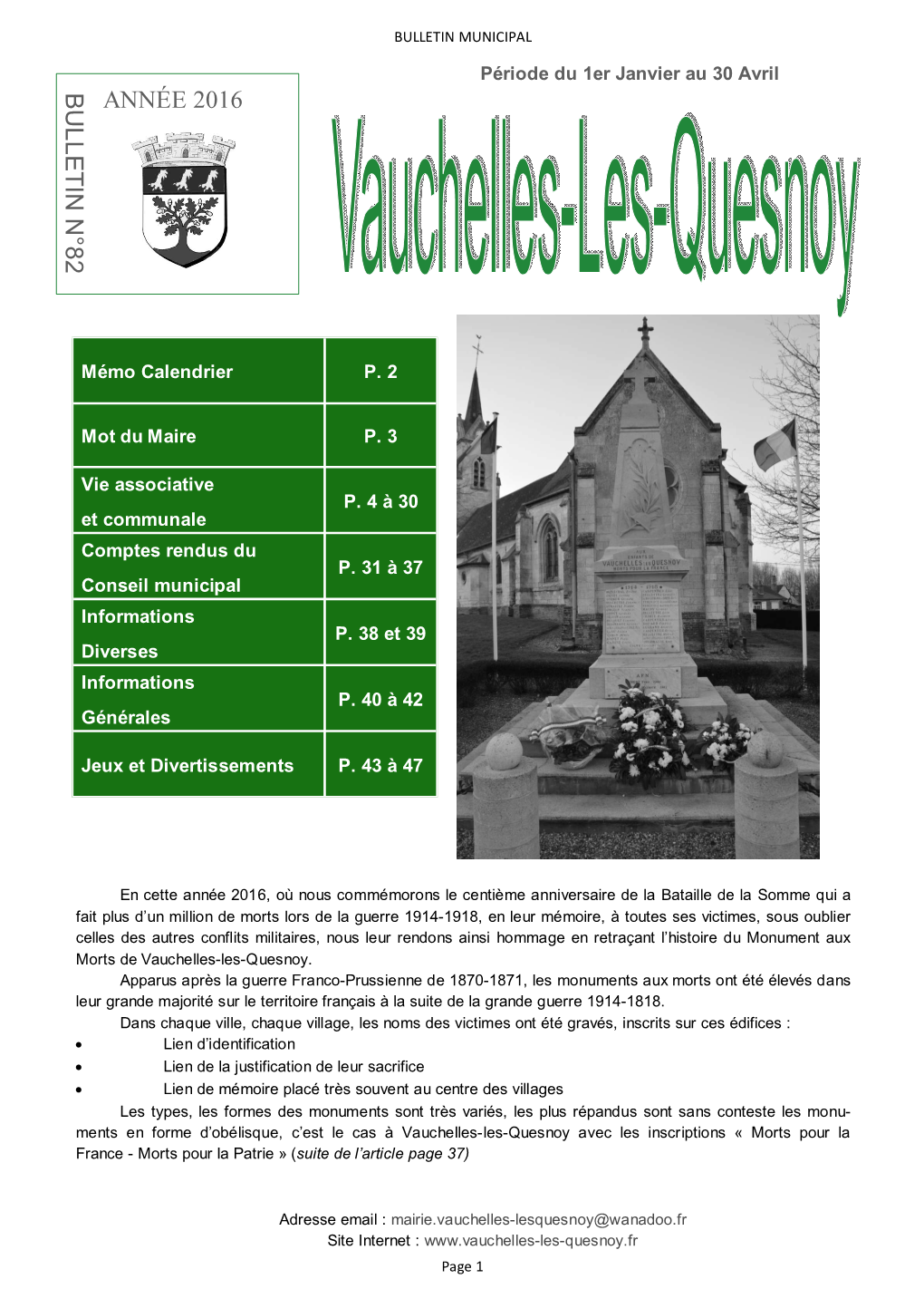 Bulletin Municipal N° 82.Pub