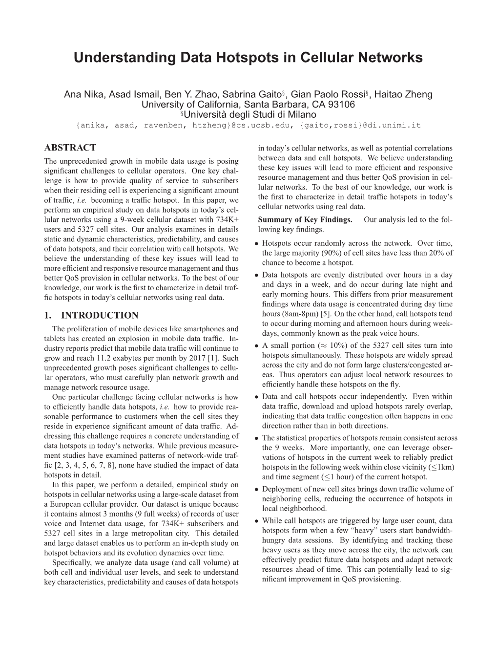 Understanding Data Hotspots in Cellular Networks