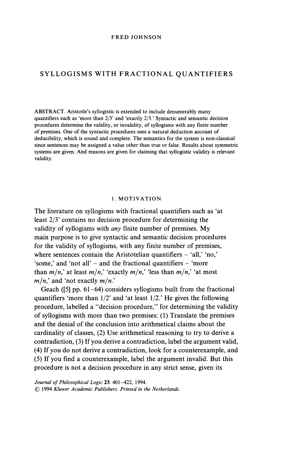 Syllogisms with Fractional Quantifiers