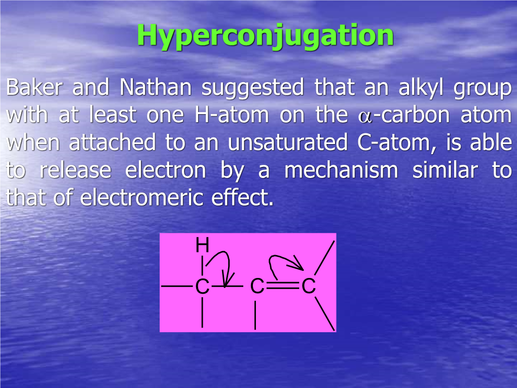 Hyperconjugation