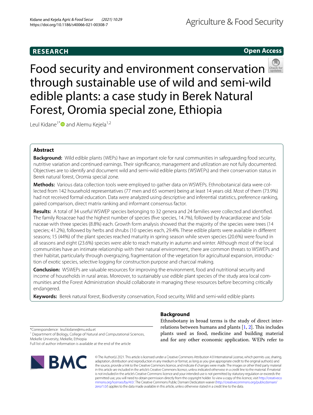 Food Security and Environment Conservation Through Sustainable