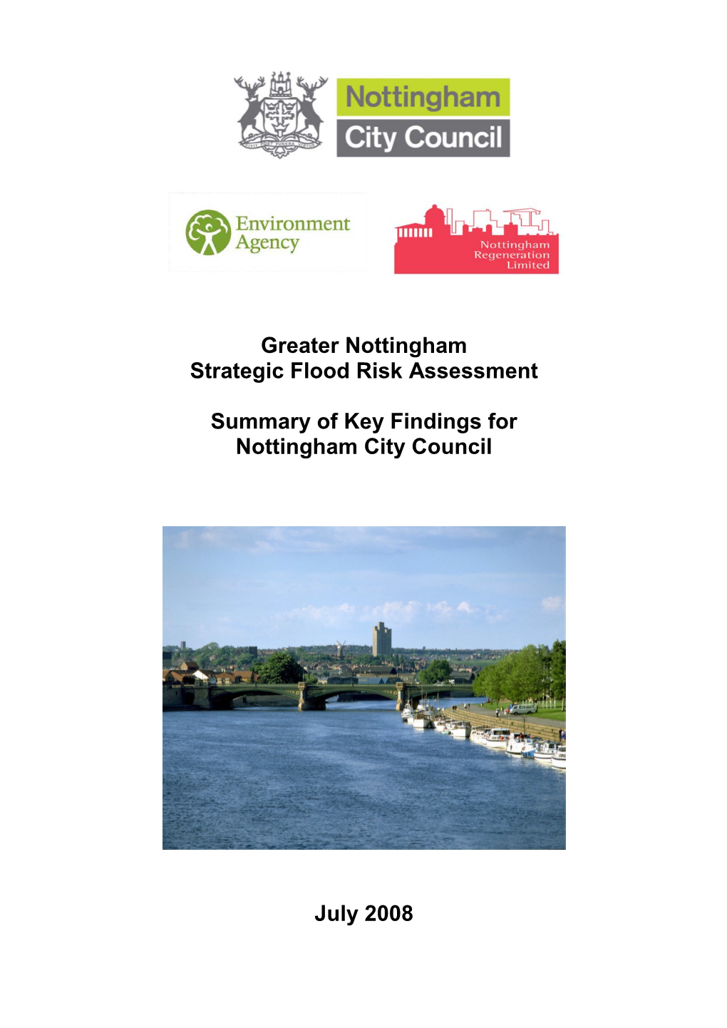 Greater Nottingham Strategic Flood Risk Assessment Summary of Key