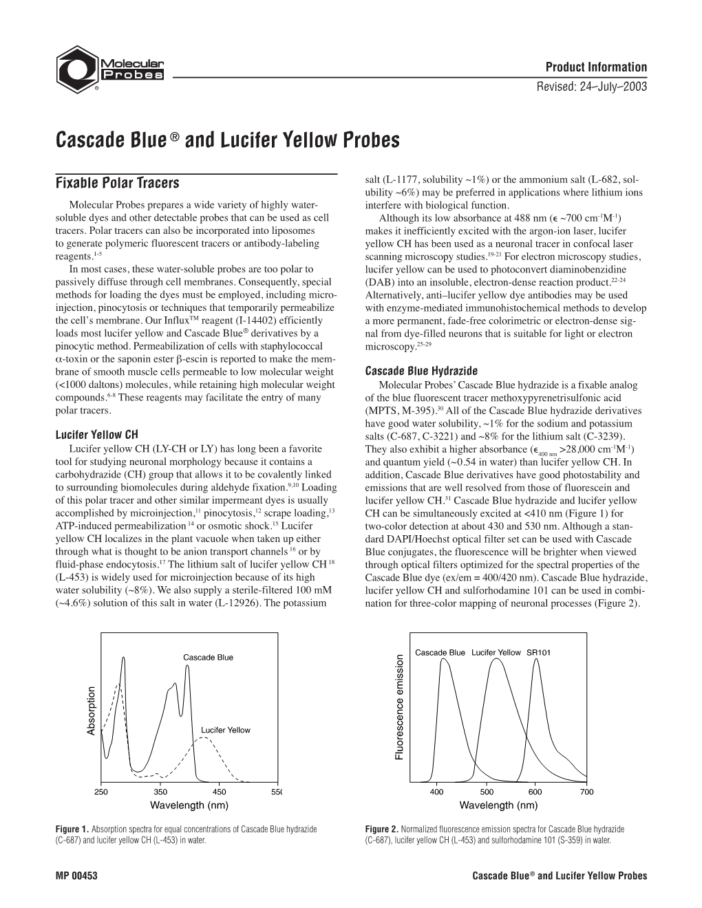 Cascade Blue and Lucifer Yellow Probes