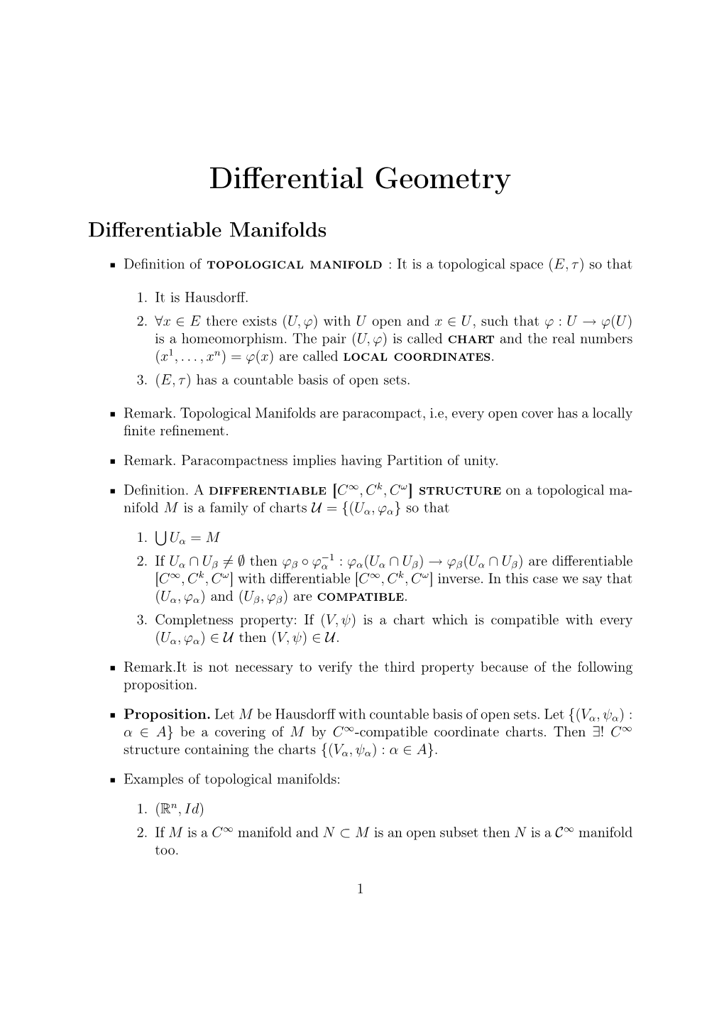 Differential Geometry