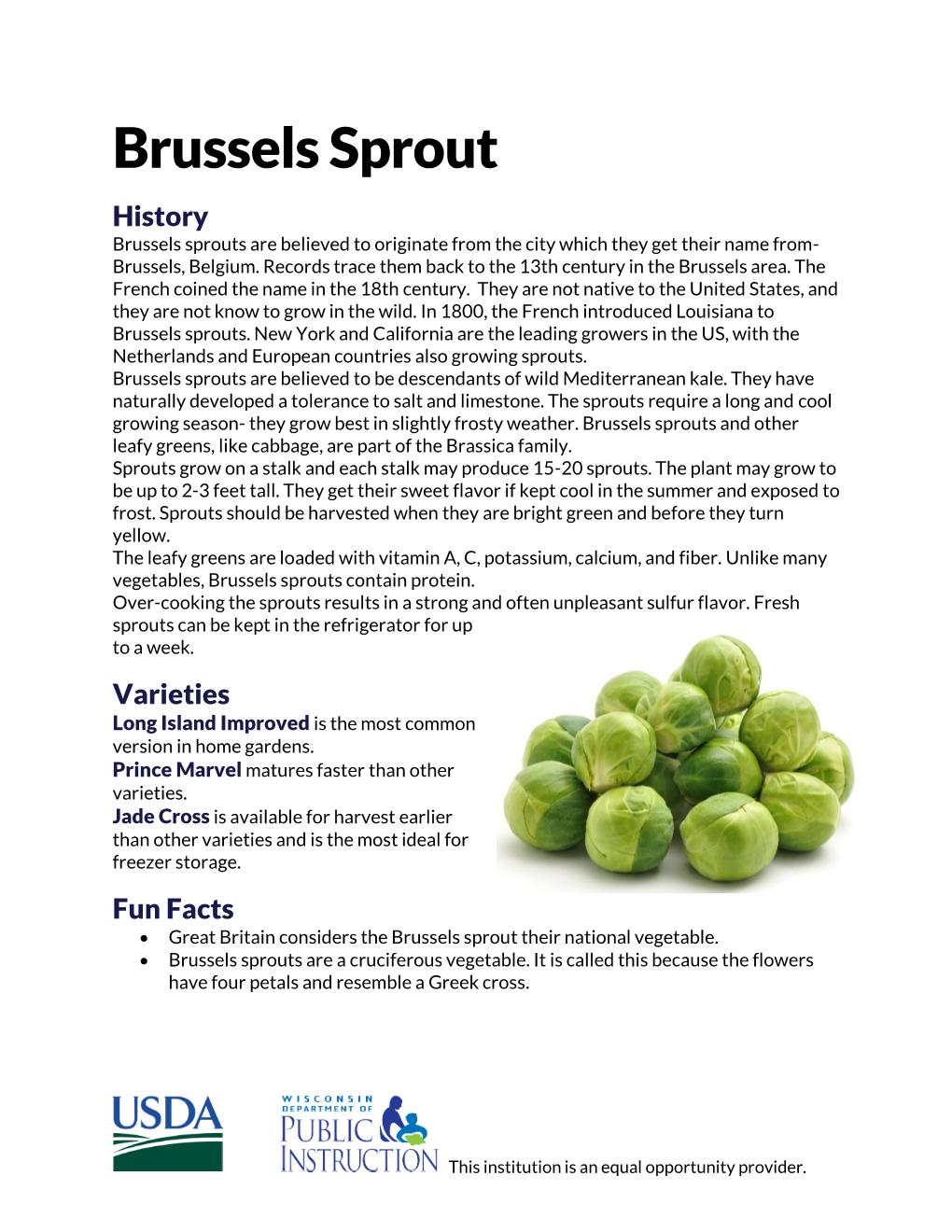 Brussels Sprout History Brussels Sprouts Are Believed to Originate from the City Which They Get Their Name From- Brussels, Belgium