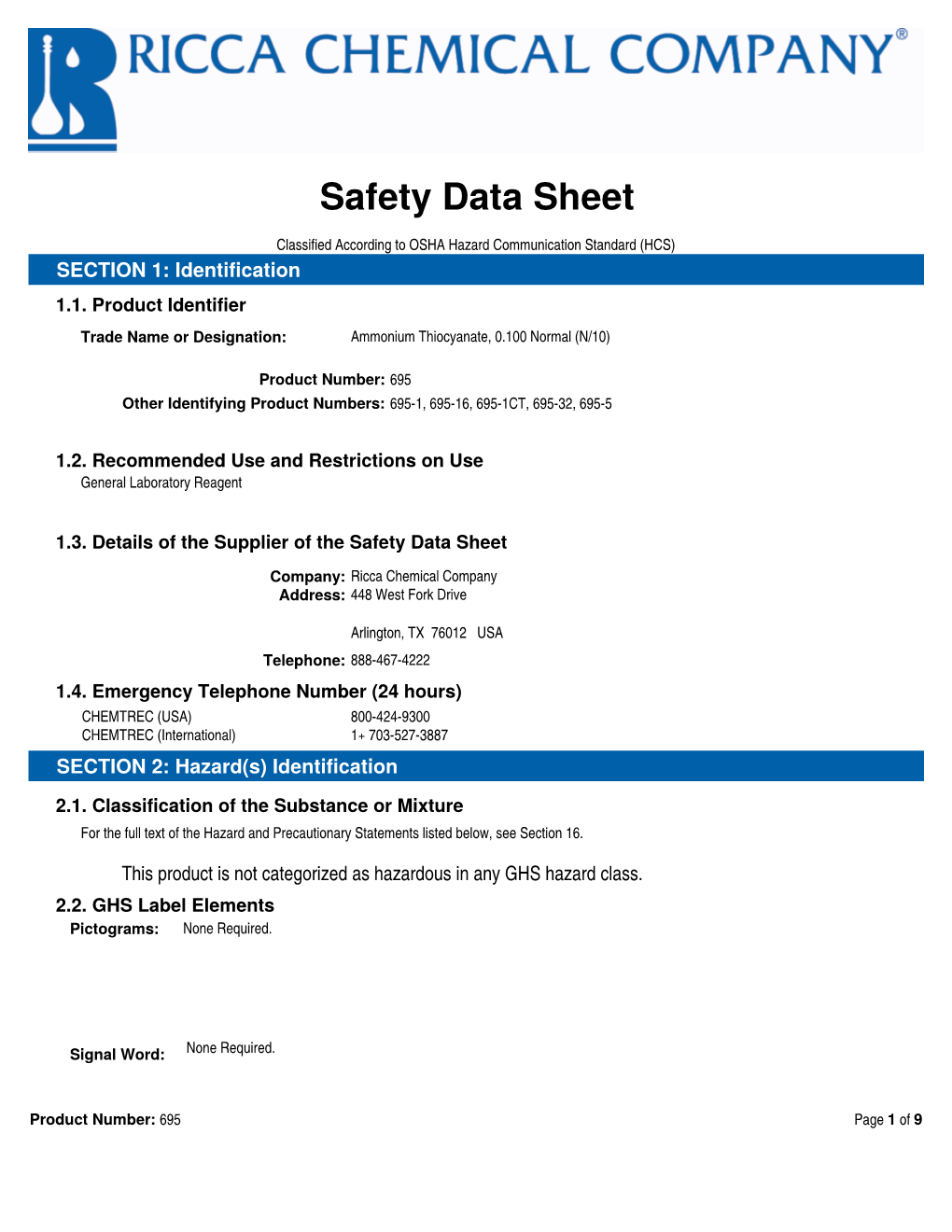 Safety Data Sheet