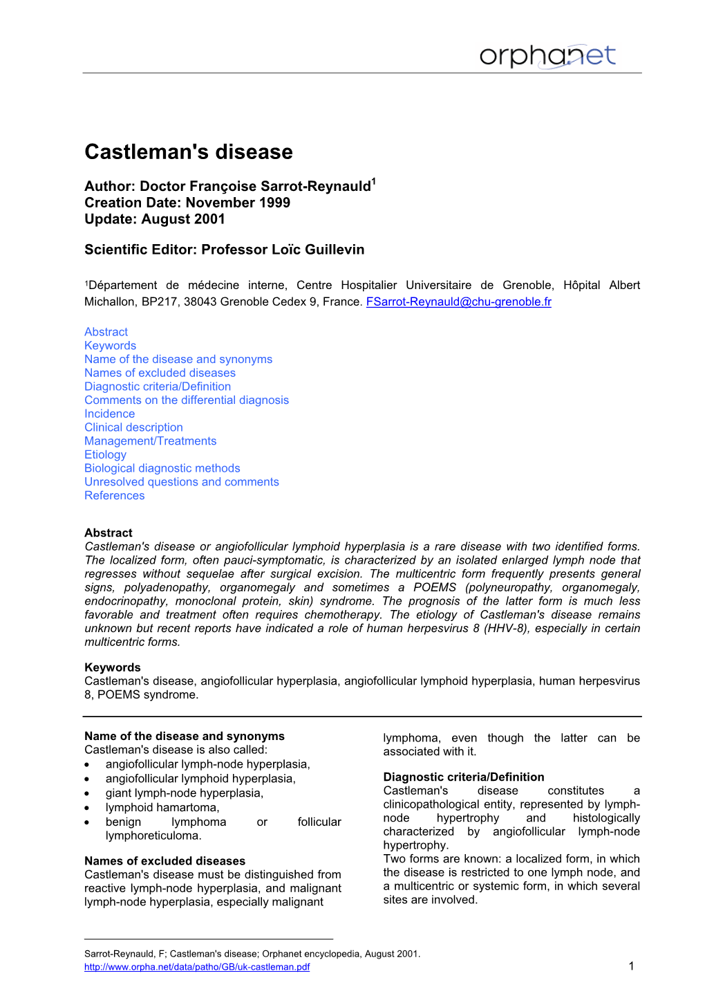 Castleman's Disease