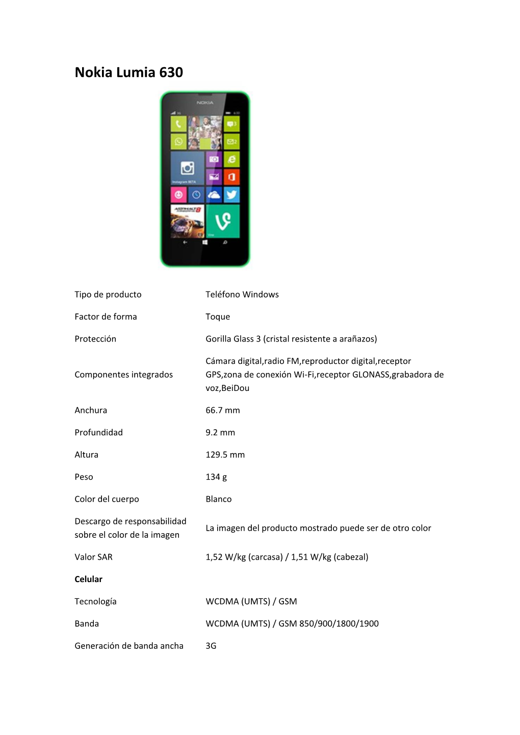 Nokia Lumia 630