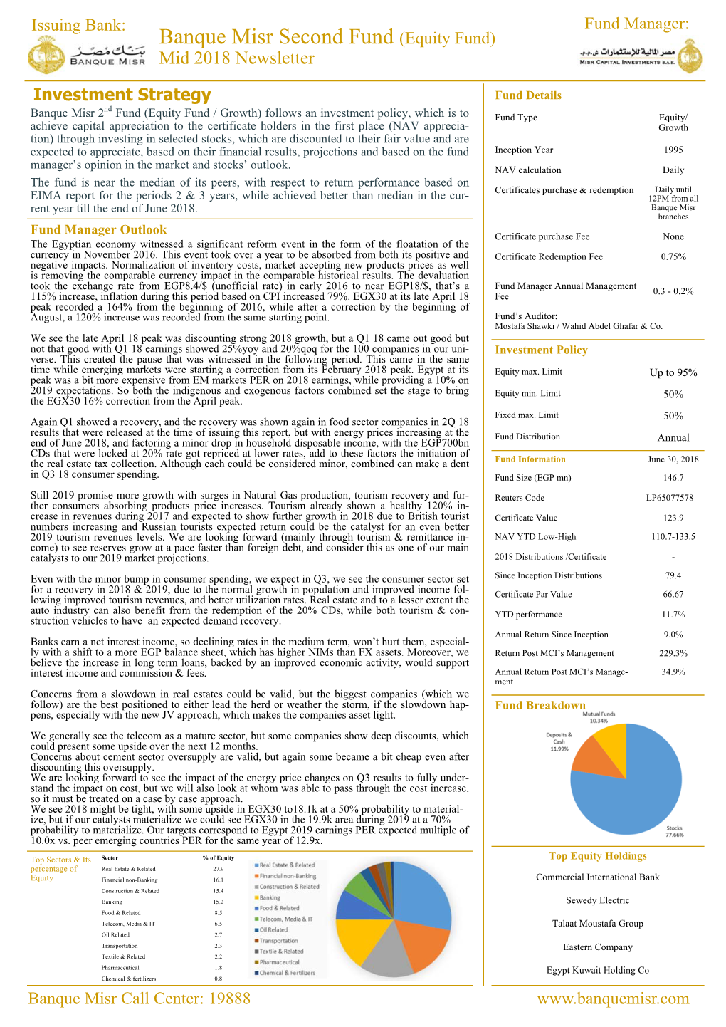 Banque Misr Fund 2 Newsletter- English