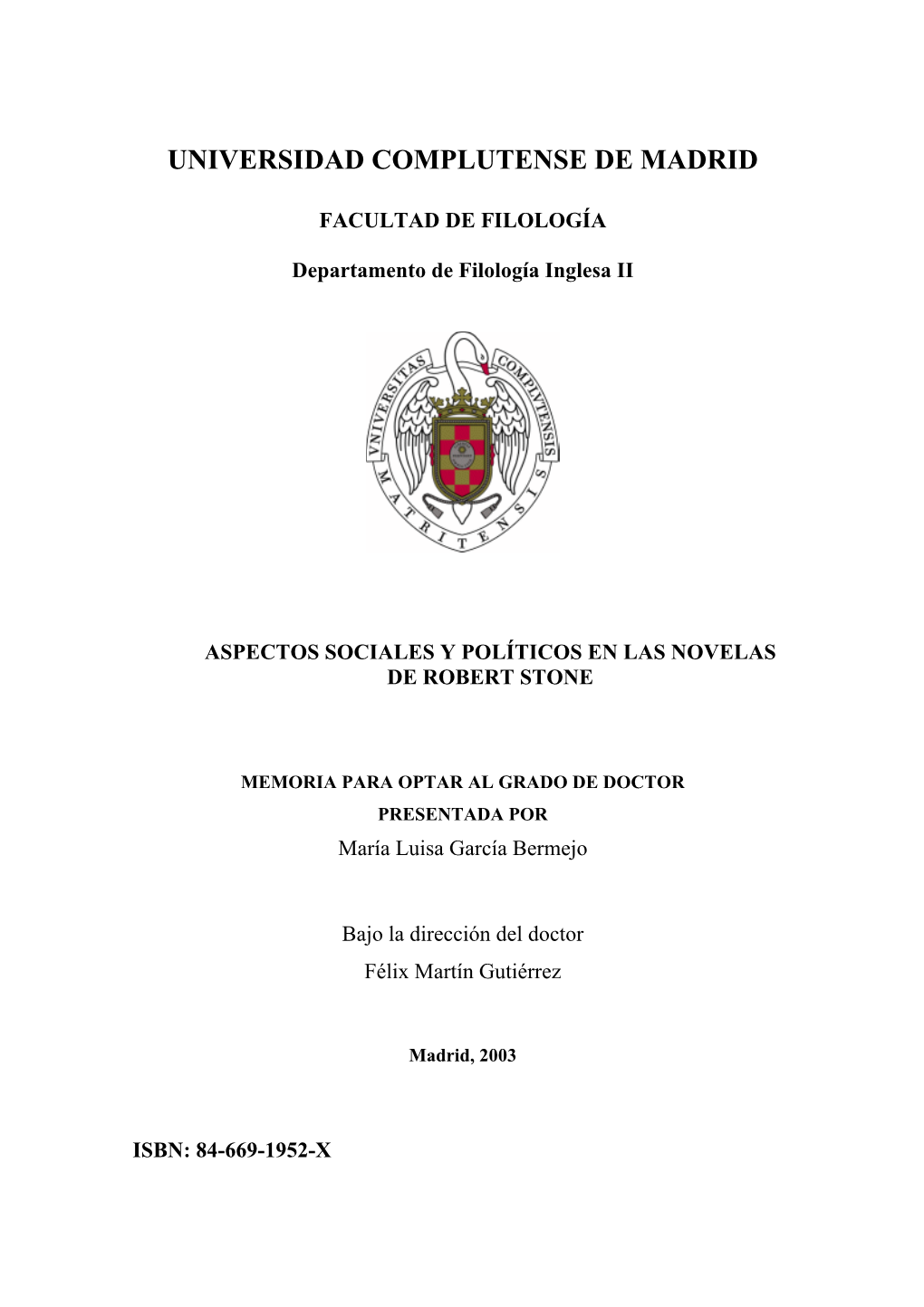 Aspectos Sociales Y Políticos En Las Novelas De Robert Stone