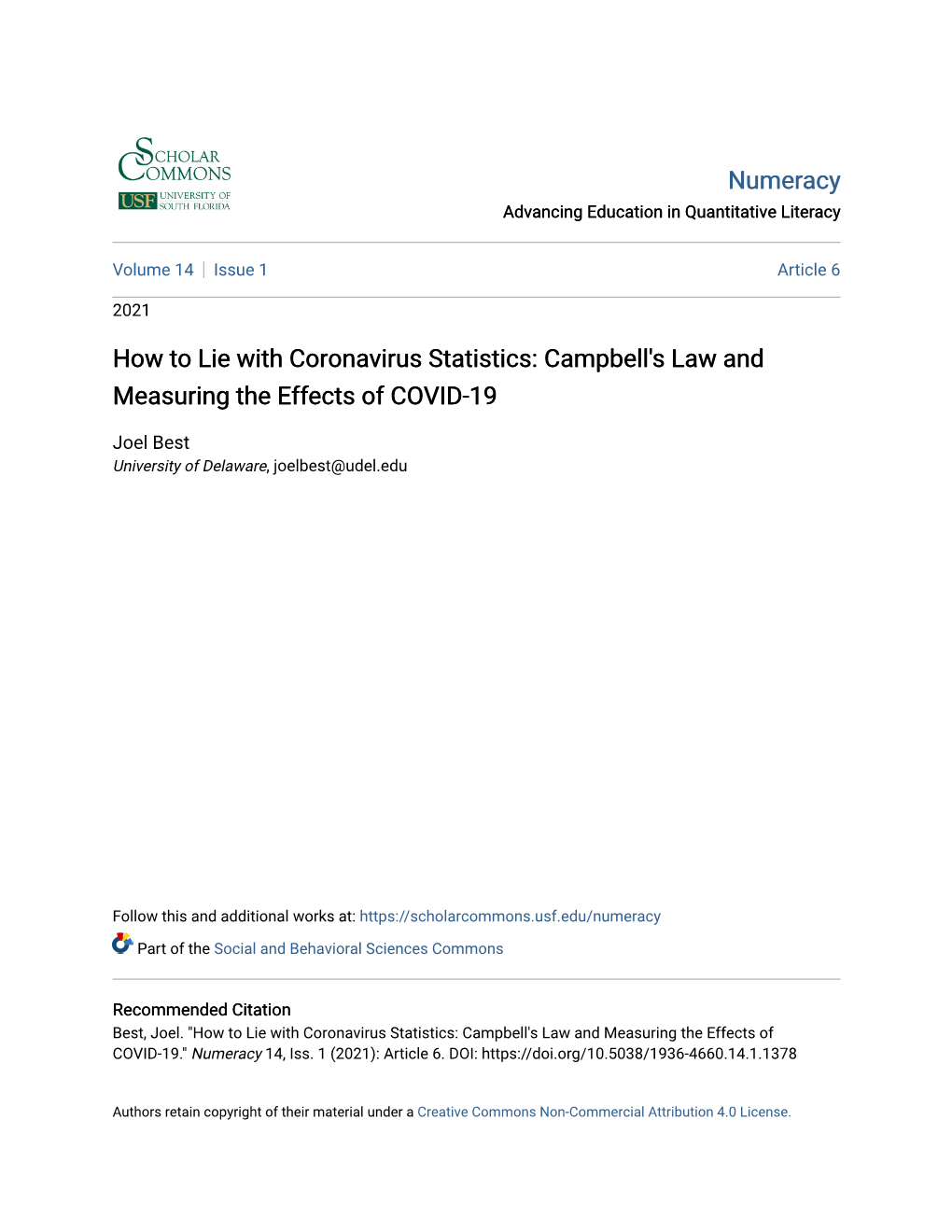 Campbell's Law and Measuring the Effects of COVID-19