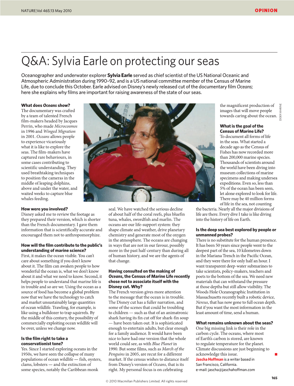 Sylvia Earle on Protecting Our Seas