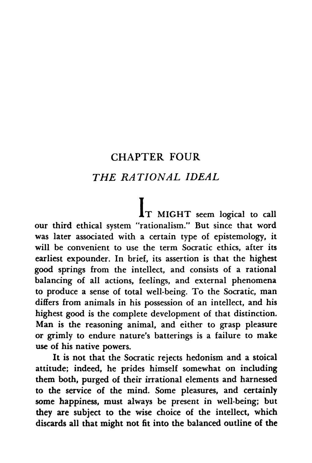 Chapter Four the Rational Ideal