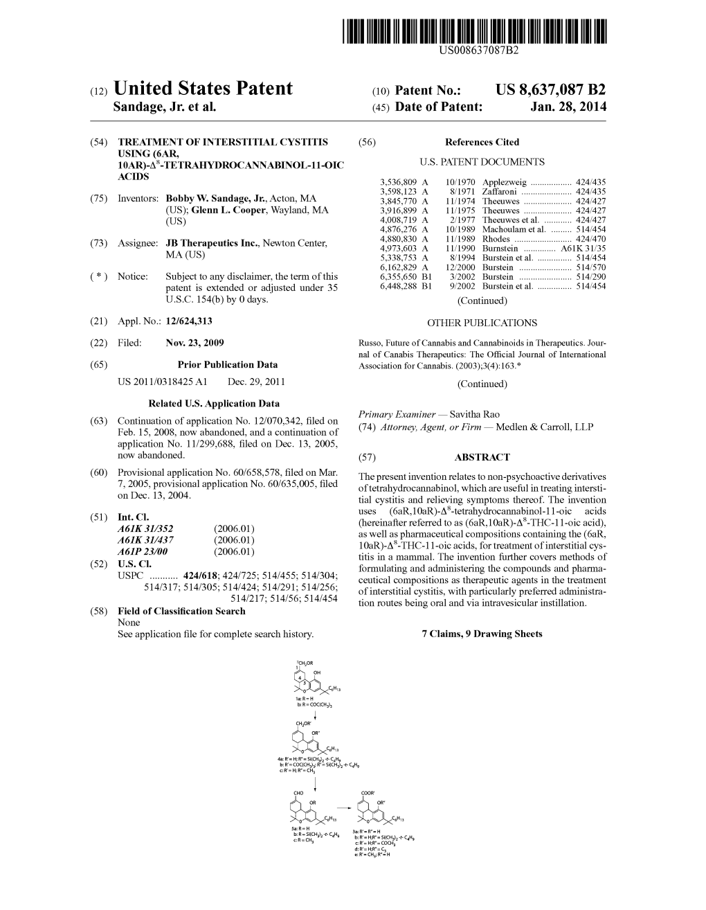 (12) United States Patent (10) Patent No.: US 8,637,087 B2 Sandage, Jr