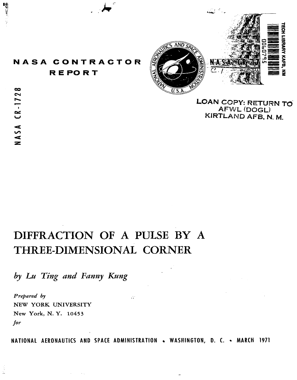 Diffraction of a Pulse by Three-Dimensional Corner