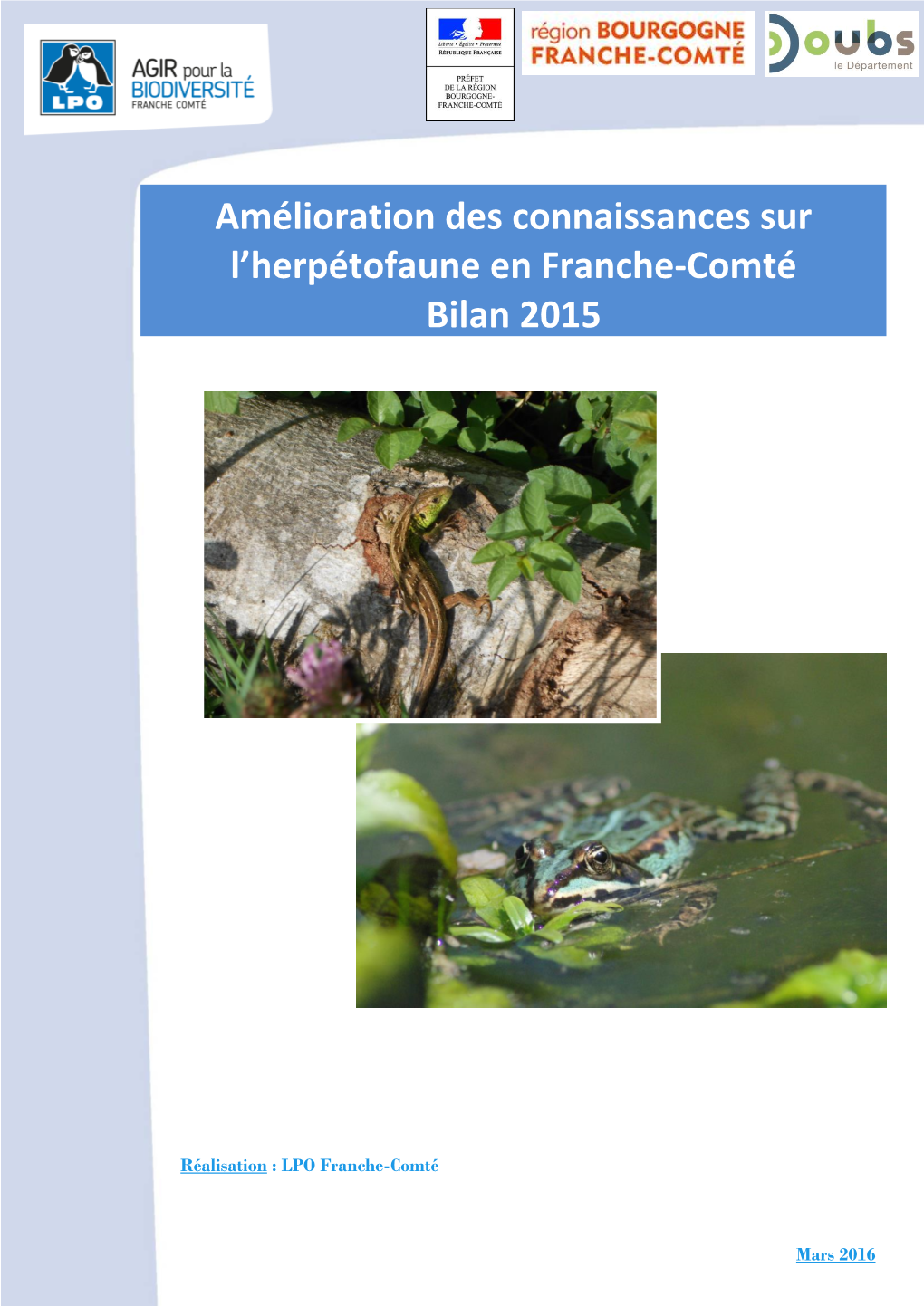 Amélioration Des Connaissances Sur L'herpétofaune En Franche-Comté