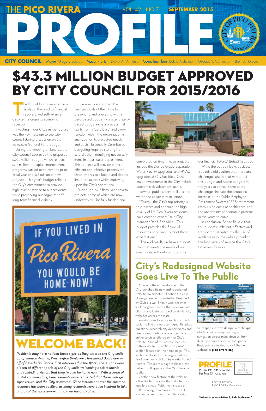 43.3 Million Budget Approved by City Council for 2015/2016