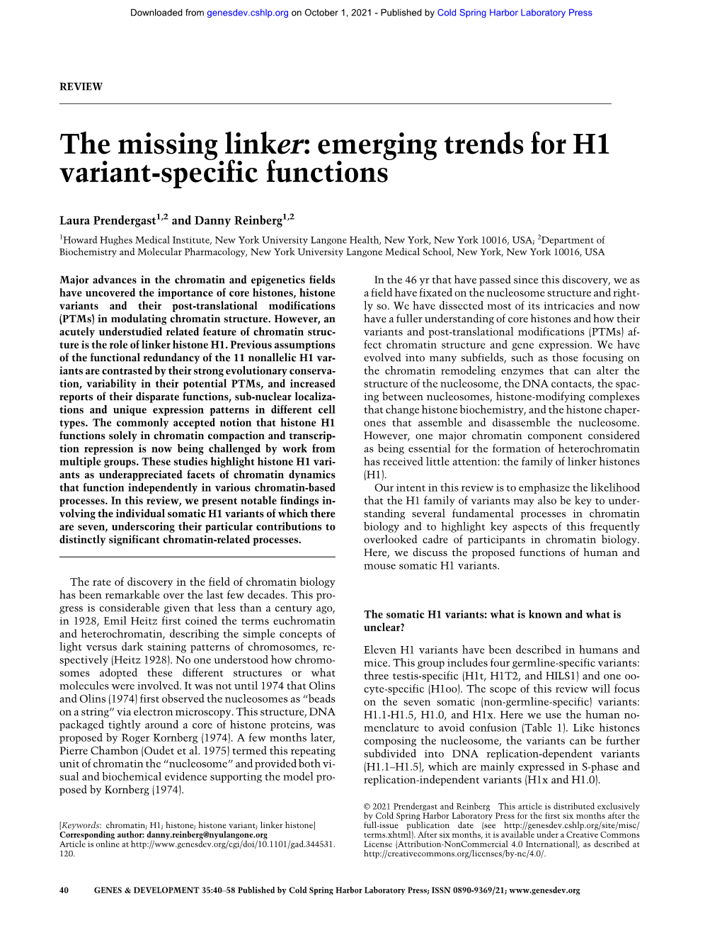 Emerging Trends for H1 Variant-Specific Functions