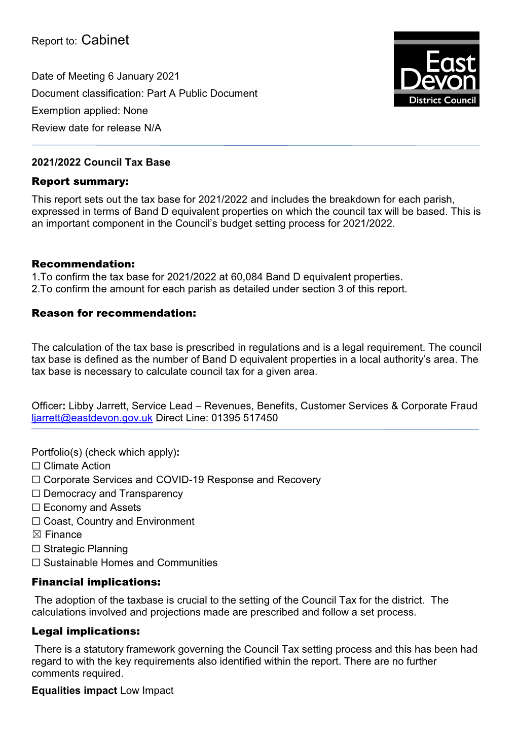 Council Tax Base 2021/2022 PDF 341 KB