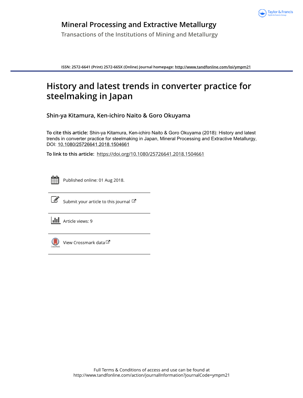 History and Latest Trends in Converter Practice for Steelmaking in Japan