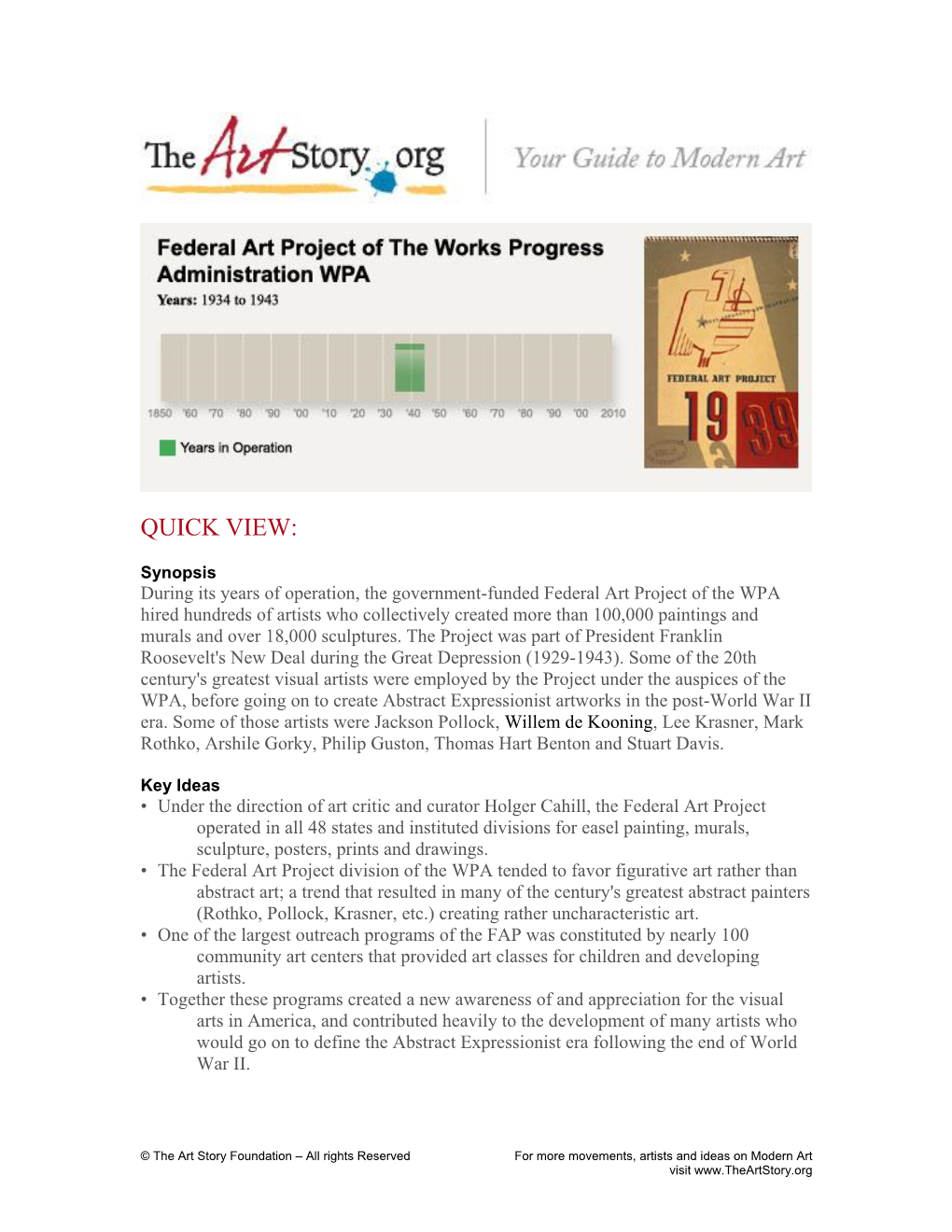 Federal Art Project of the Works Progress Administration (WPA)