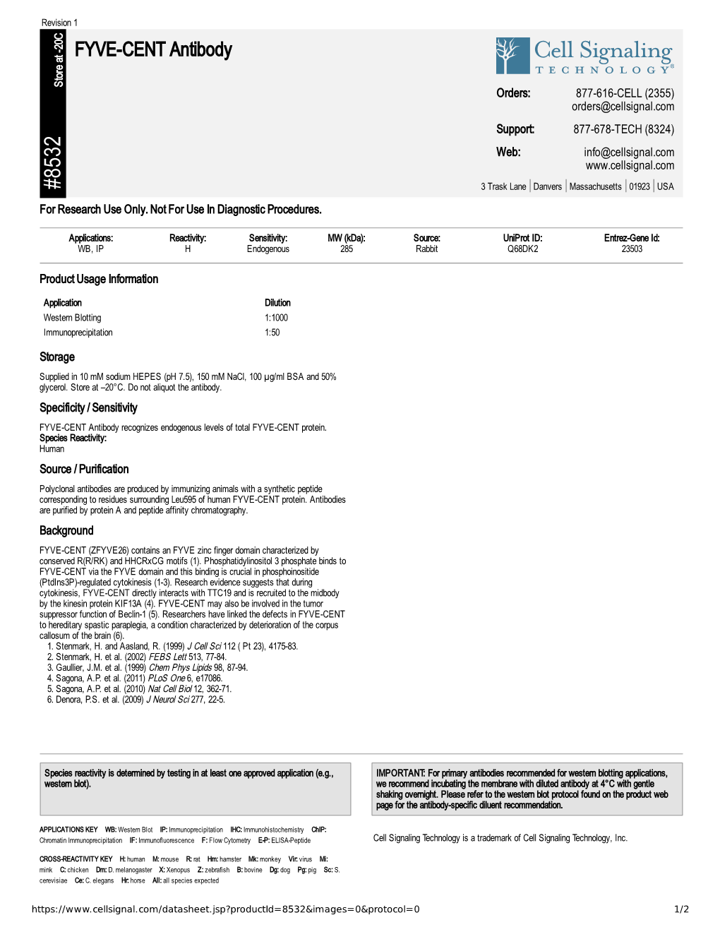 FYVE-CENT Antibody A