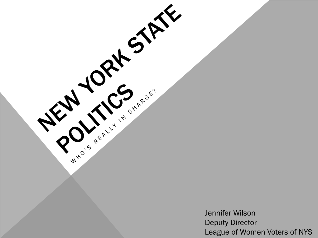 New York State Politics Powerpoint for SIA 2020