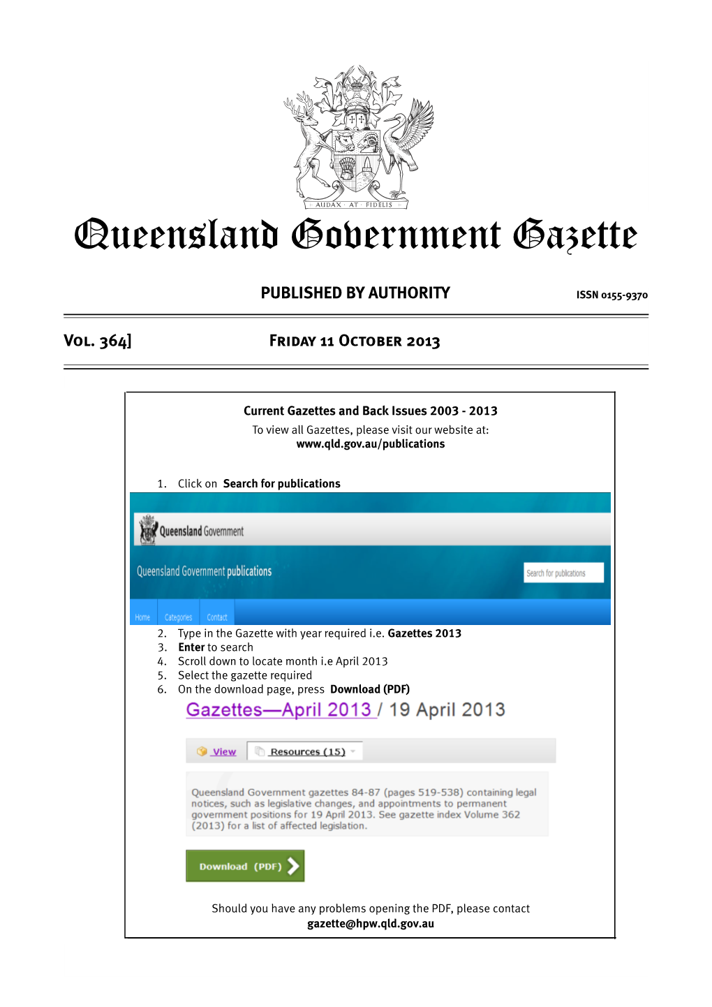 Queensland Government Gazette