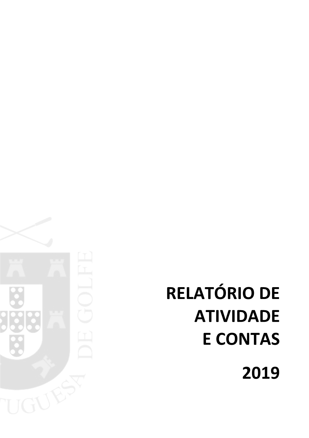 Relatório De Atividade E Contas 2019