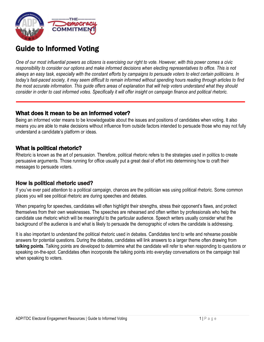 Guide to Informed Voting